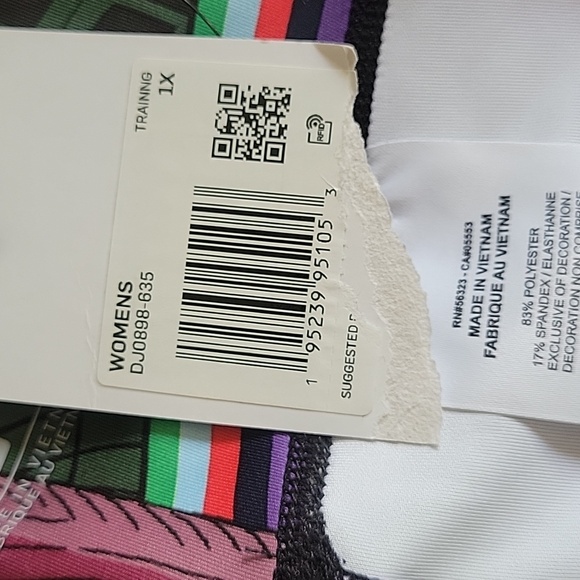 Nike Floral Print Leggings - Pink and Green - Picture 5 of 7